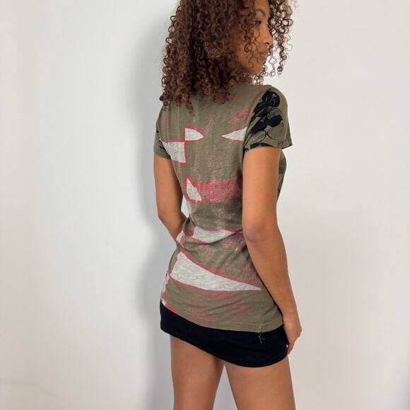 Vintage Custo Barcelona olive graphic cotton tee (Medium) - Picture 5 of 10